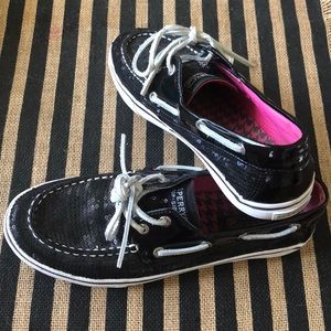 Black Sequin Sperry